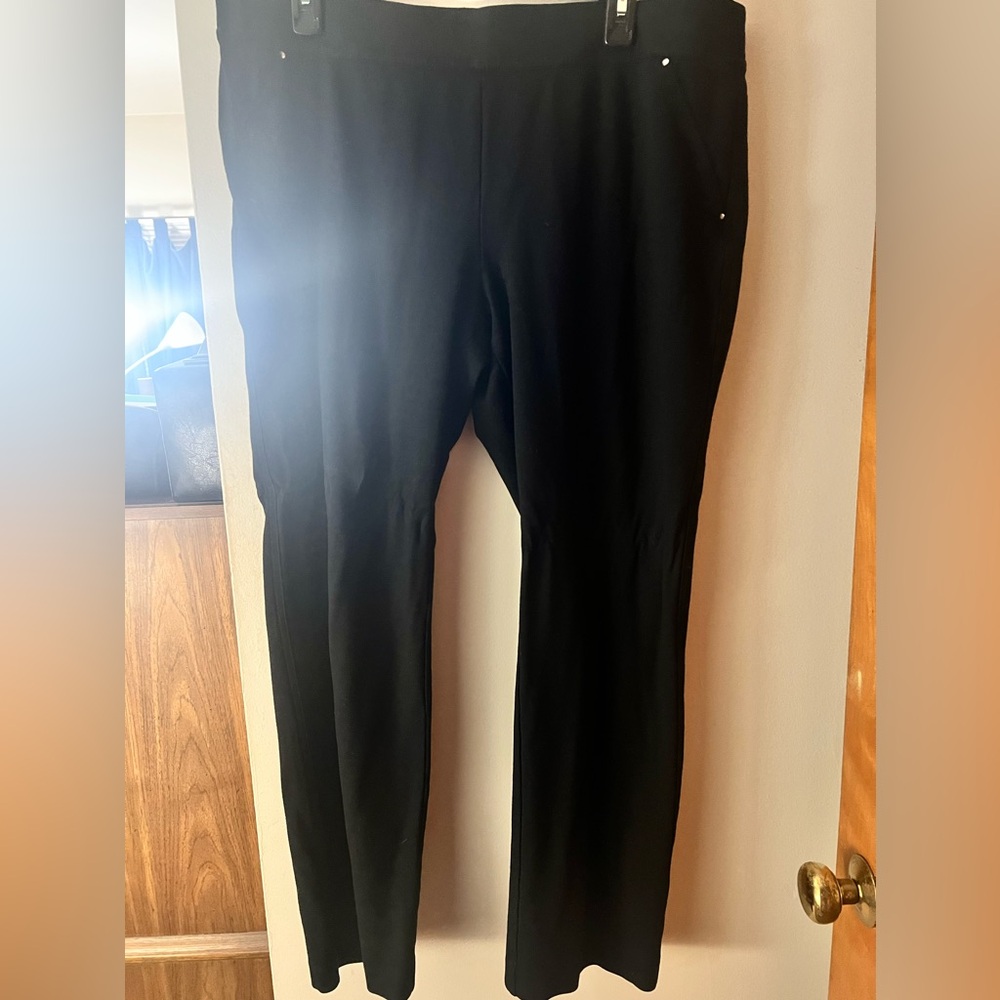 INC Black Pull On Pants 18 Like New